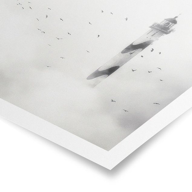 Poster - Faro Nella Nebbia - Quadrato 1:1