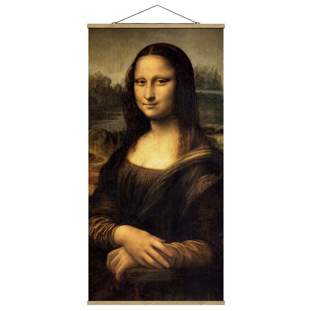 Quadro su tessuto con stecche per poster - Leonardo Da Vinci - Monna Lisa - Verticale 2:1