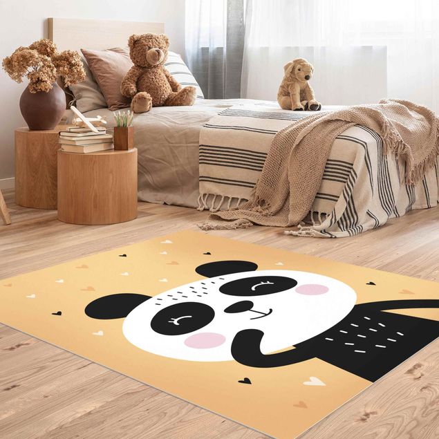 Tappeti moderni soggiorno Il panda più felice
