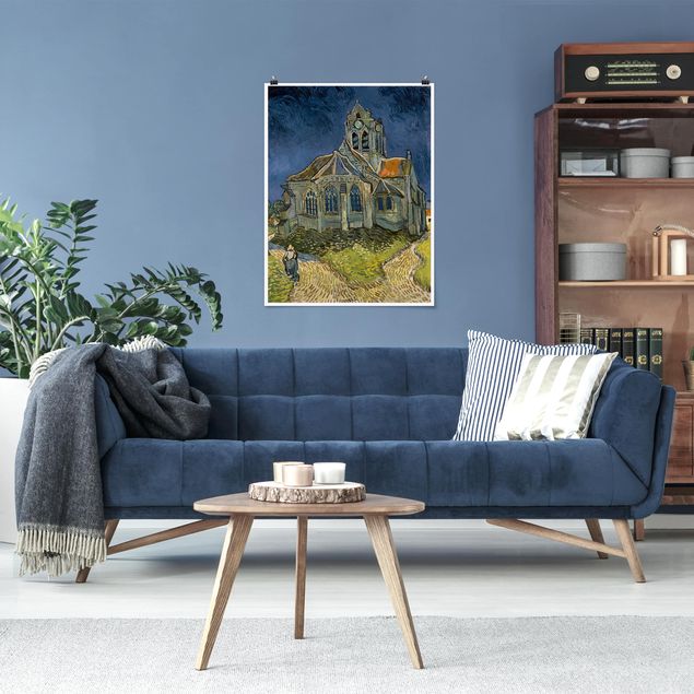 Poster - Vincent Van Gogh - Chiesa di Auvers-sur-Oise - Verticale 4:3