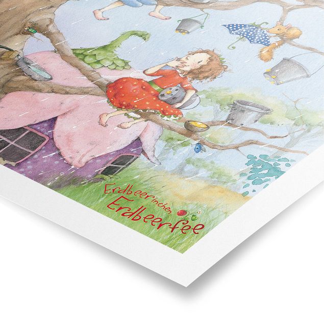 Poster acquerello The Strawberry Fairy - Piove