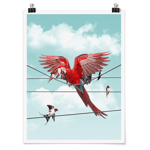 Poster - Cielo Con Uccelli - Verticale 4:3