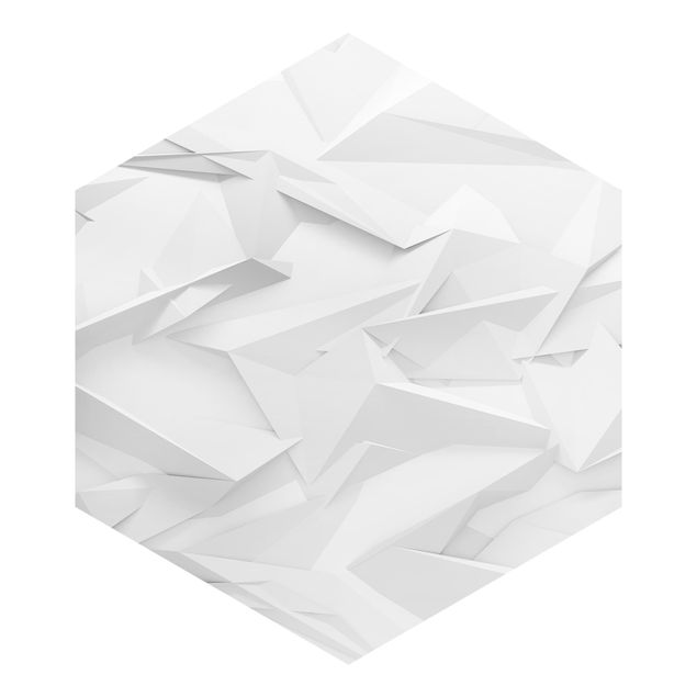 Carta da parati esagonale adesiva con disegni - Ottica 3D astratta