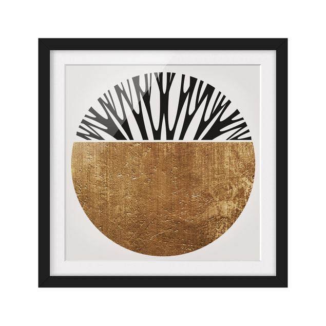 Poster con cornice - Forme astratte - cerchio dorato