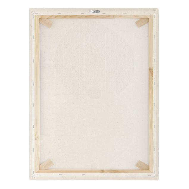 Quadro su tela naturale - Forme astratte - Cerchi in beige - Formato verticale 3:4