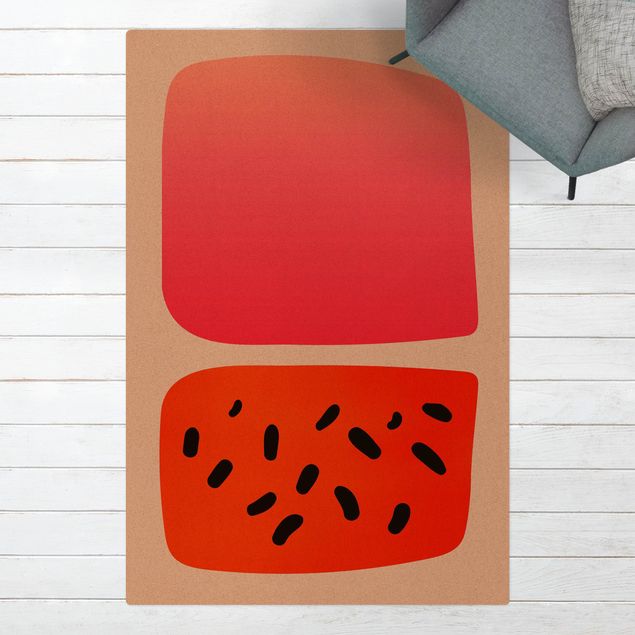 Tappeti bagno moderni Forme astratte - Melone e rosa