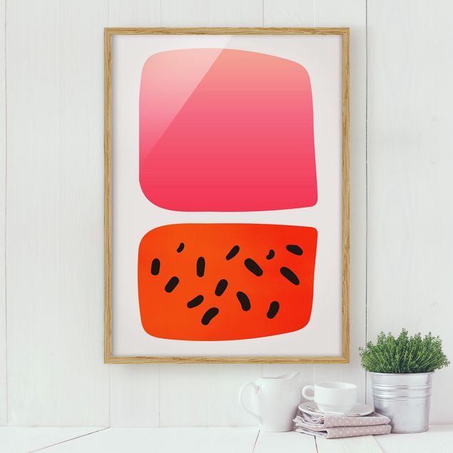 Quadri astratti Forme astratte - Melone e rosa