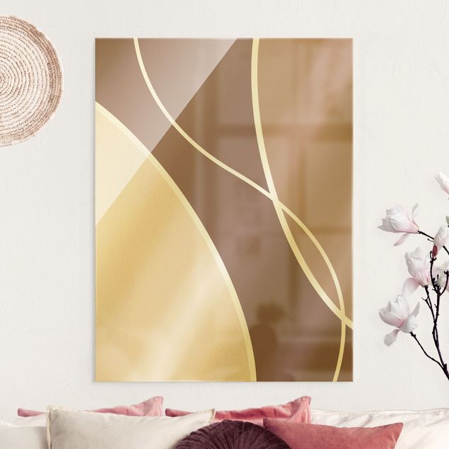 quadro astratto moderno Forme astratte - Rosa chiaro e beige II