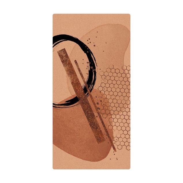 Tappetino di sughero - Composizione astratta ape regina - Formato verticale 1:2