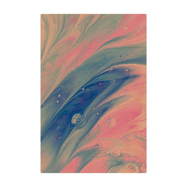 Tappetino di sughero - Marmorizzatura astratta rosa e blu - Formato verticale 2:3