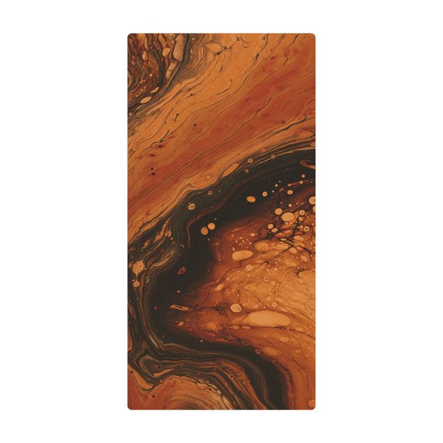 Tappetino di sughero - Marmorizzatura astratta marrone crema - Formato verticale 1:2