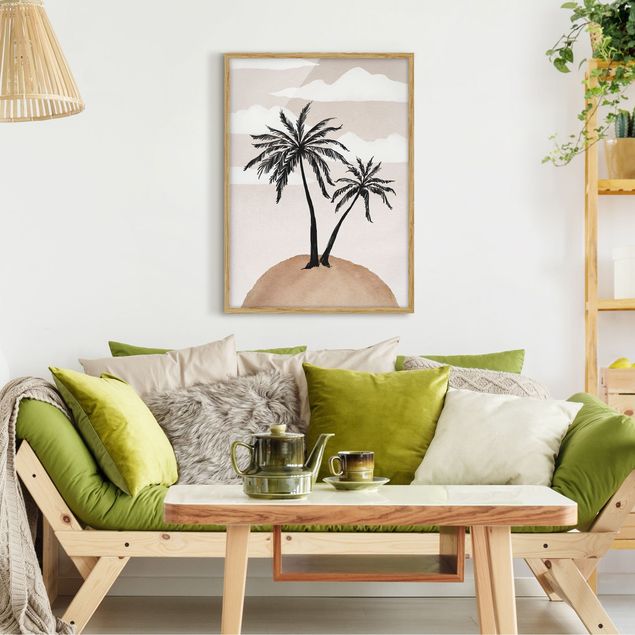 Poster con cornice - Isola di palme astratta