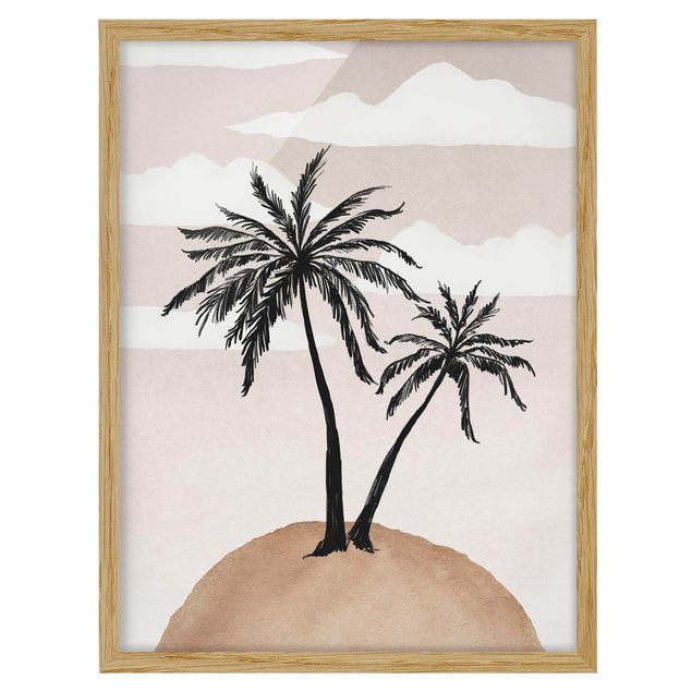 Poster con cornice - Isola di palme astratta