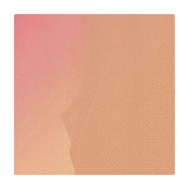 Tappetino di sughero - Paesaggio puntinato astratto rosso tramonto - Quadrato 1:1