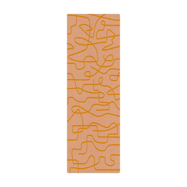 Tappetino di sughero - Fiume di linee astratto giallo sole - Formato verticale 1:2