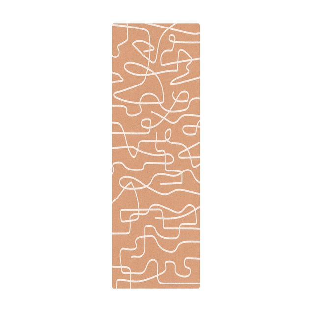 Tappetino di sughero - Fiume di linee astratto bianco - Formato verticale 1:2