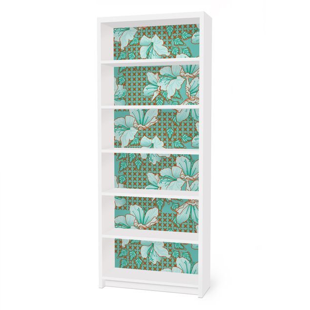 Carta adesiva per mobili IKEA - Billy Libreria - Oriental floral pattern