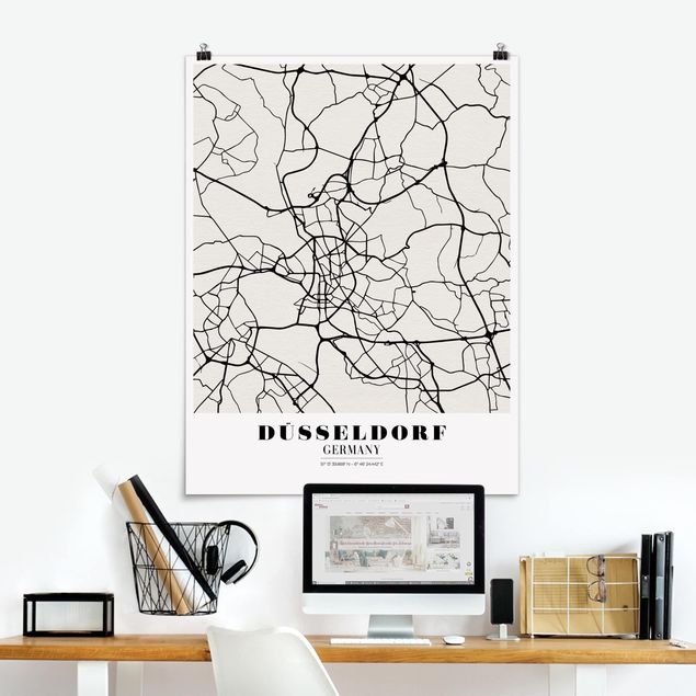 Poster - Mappa Dusseldorf - Classic - Verticale 4:3