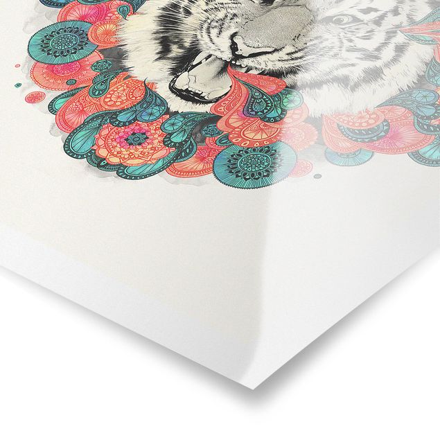 Poster - Illustrazione Tiger disegno Mandala Paisley - Verticale 4:3