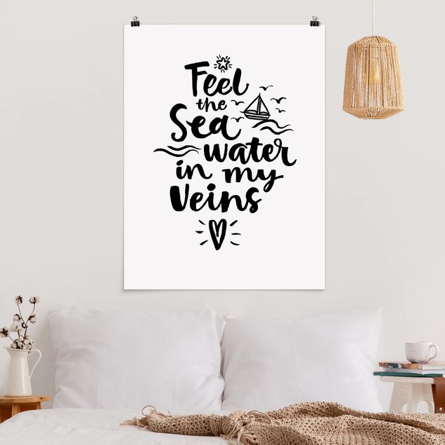 Poster - I Feel The Sea Water In My Veins - Verticale 4:3