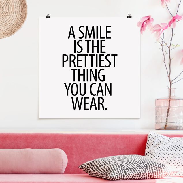 Poster - Un sorriso è la più bella cosa Sans Serif - Quadrato 1:1