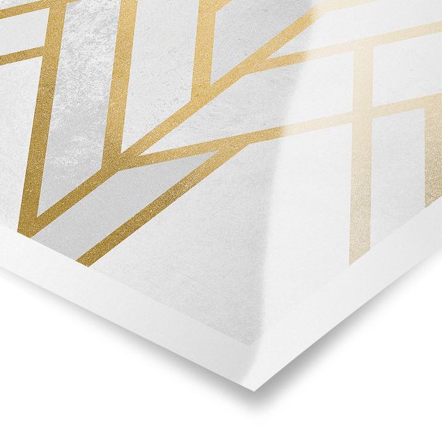 Poster - Art Deco Geometria oro bianco - Verticale 4:3