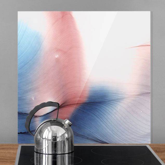 paraschizzi vetro magnetico Danza di colori mélange in blu e rosso