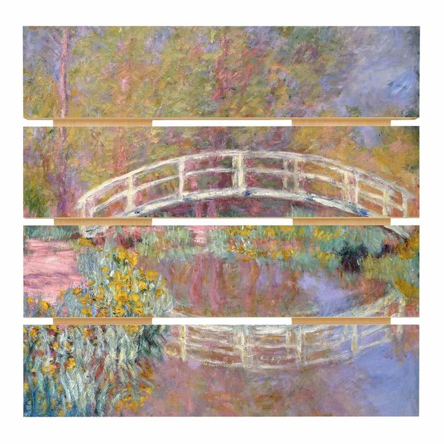 Stampa su legno - Claude Monet - Giardino del Ponte di Monet - Quadrato 1:1