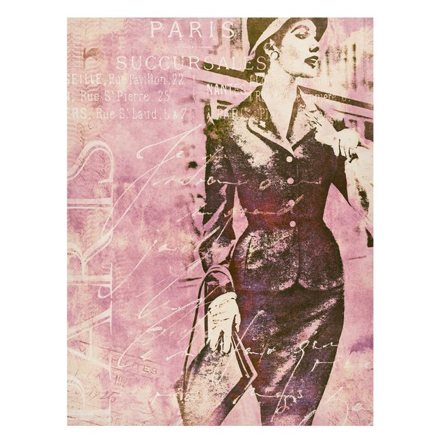 Lavagna magnetica - Vintage Collage - Parisienne - Formato verticale 4:3