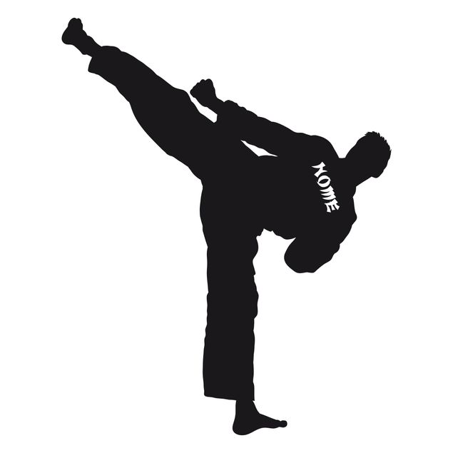 Adesivo murale No.RS125 Karate con nome personalizzato