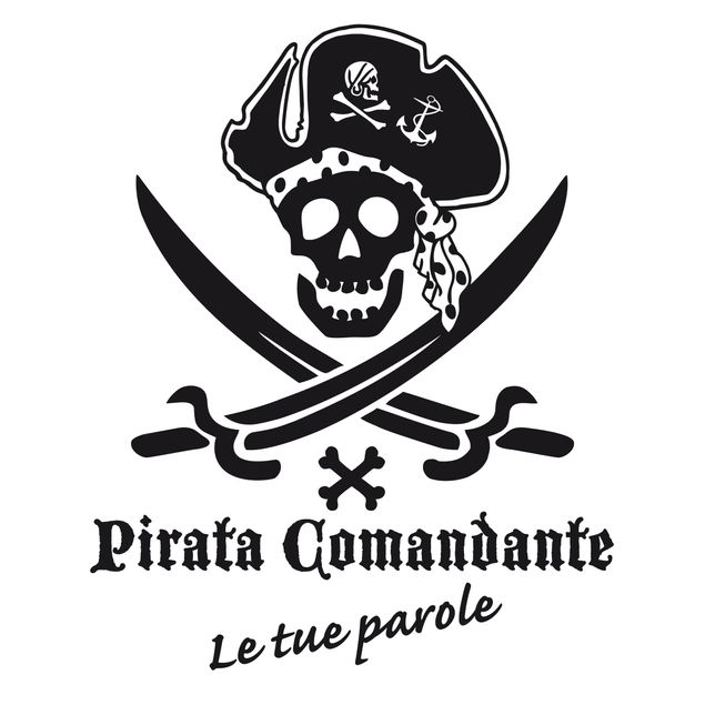 Adesivo murale No.SF622 Pirata Comandante con testo persnalizzato