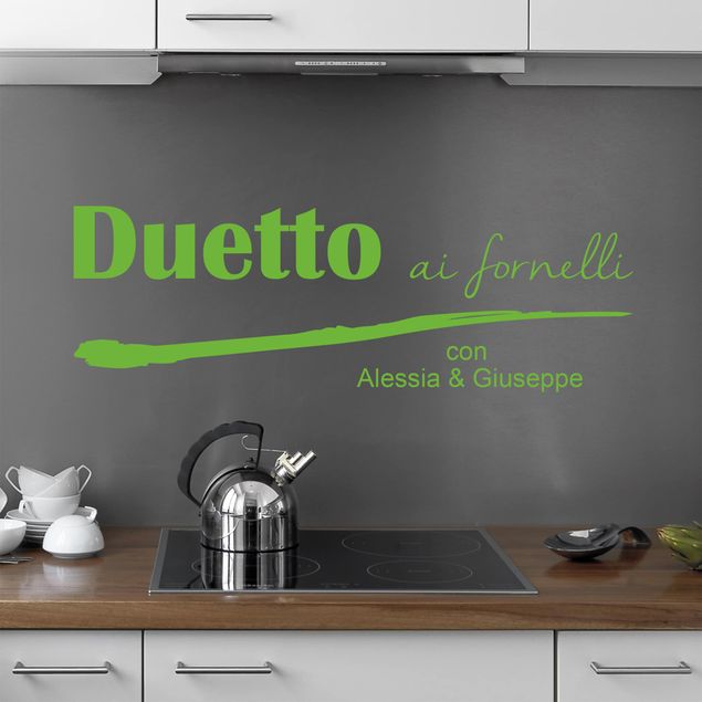 Adesivo murale No.UL597 Duetto - Con testo personalizzato
