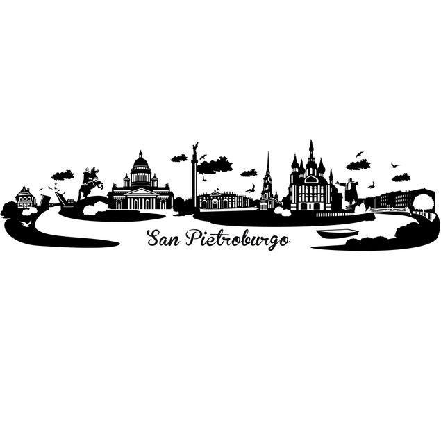 Adesivo murale Skyline San Pietroburgo