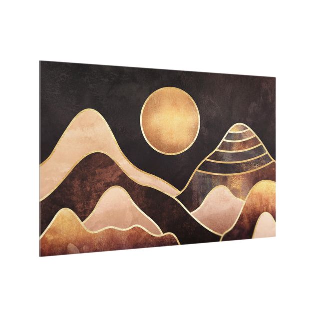 Paraschizzi in vetro - Golden Sun Abstract Mountains
