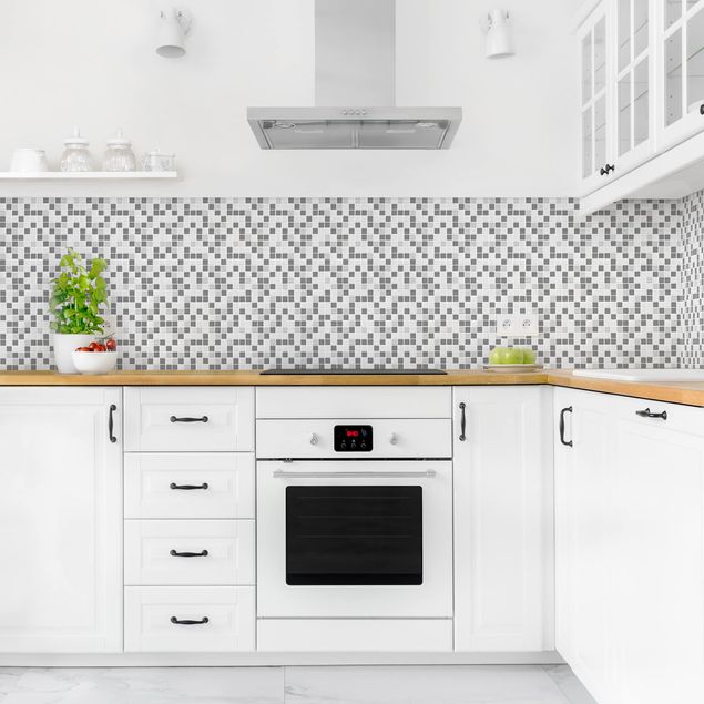 Rivestimenti cucina di plastica Piastrelle mosaico grigio