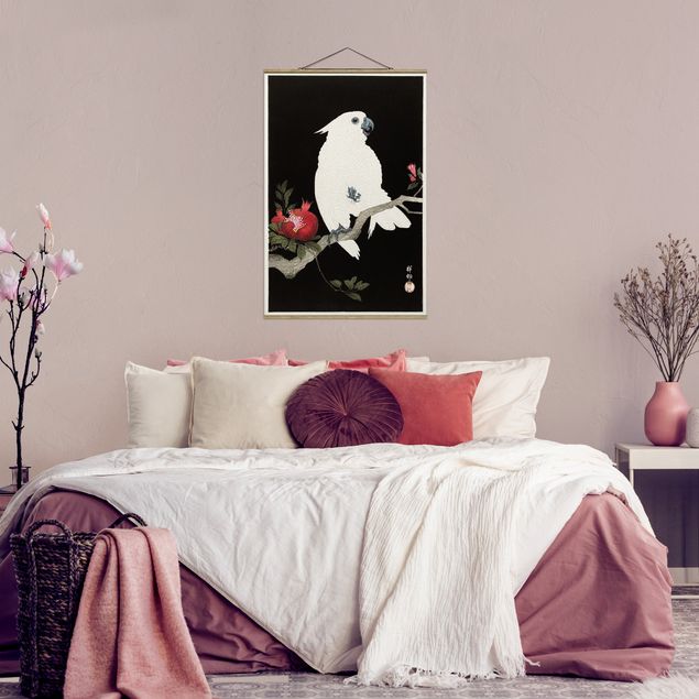 Foto su tessuto da parete con bastone - Asian illustrazione d'epoca White Cockatoo - Verticale 3:2