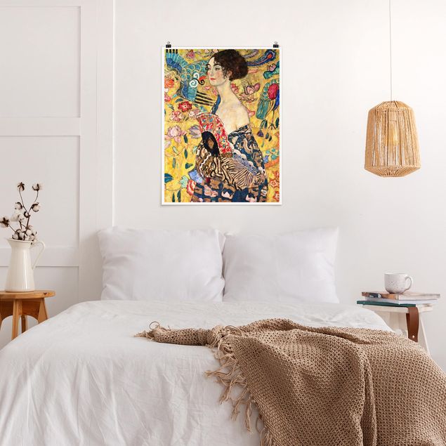 Poster - Gustav Klimt - Donna con ventaglio - Verticale 4:3