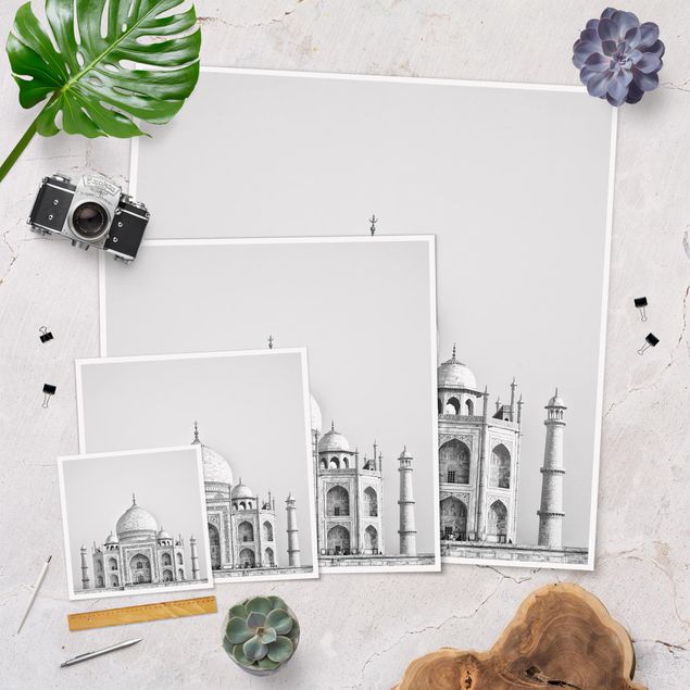 Poster - Taj Mahal In Grey - Quadrato 1:1
