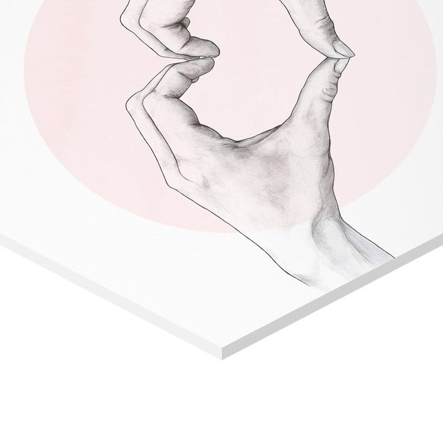 Esagono in forex - Illustrazione Cuore cerchio mani Rosa Bianco