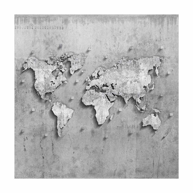 Tappeti effetto pietra Mappa del mondo in cemento