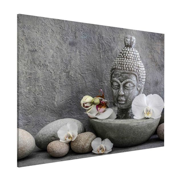 Lavagna magnetica per ufficio Buddha Zen, orchidea e pietra