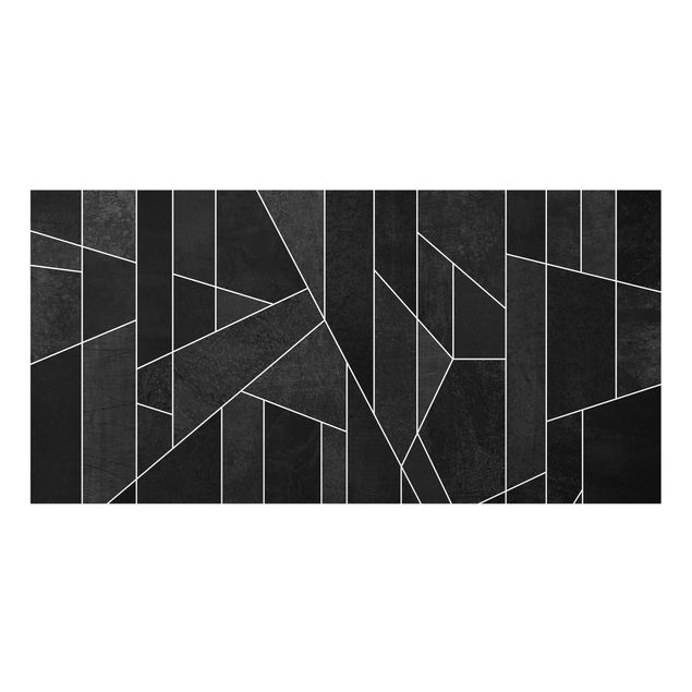 Paraschizzi in vetro - Black And White Geometric Watercolor