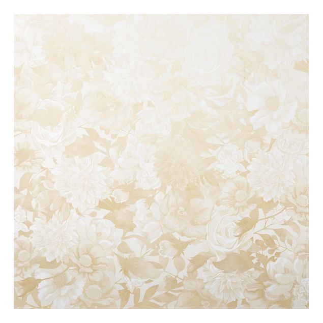 Stampa su alluminio - Sogno di fiori vintage in beige