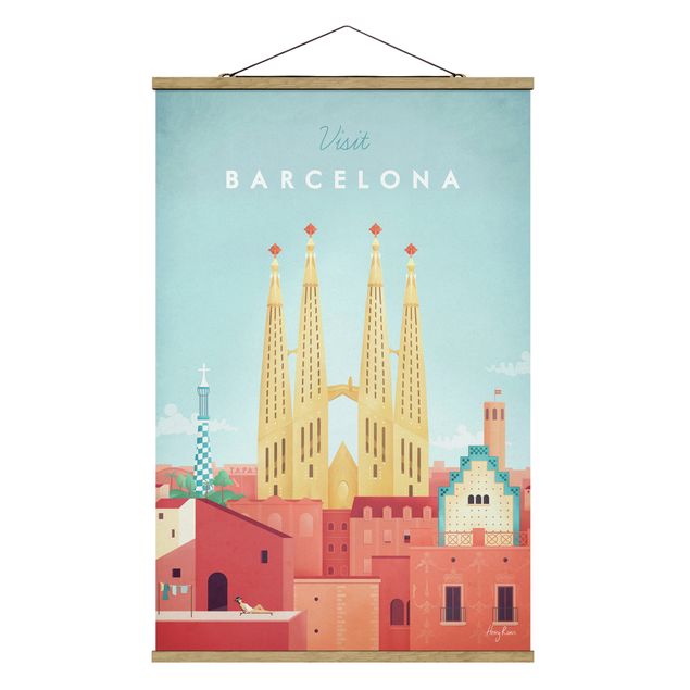 Foto su tessuto da parete con bastone - Poster viaggio - Barcellona - Verticale 3:2
