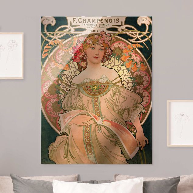 Quadro in vetro - Alfons Mucha - Poster For F. Champenois - Verticale 4:3