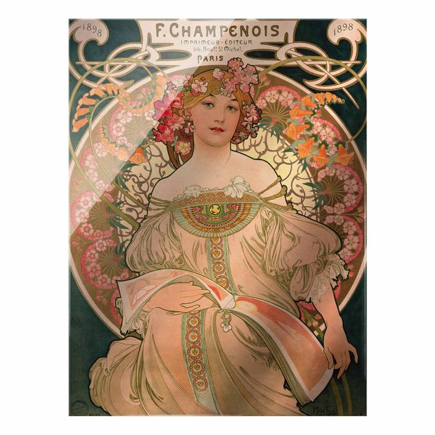 Quadro in vetro - Alfons Mucha - Poster For F. Champenois - Verticale 4:3