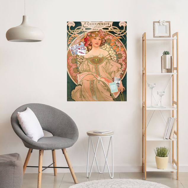 Lavagna magnetica vetro Alfons Mucha - Poster per F. Champenois
