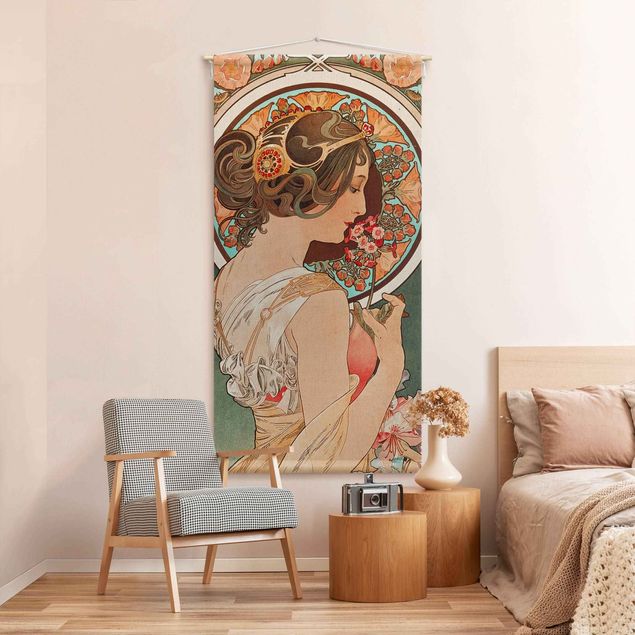 Arazzi da parete grande Alfons Mucha - Primula