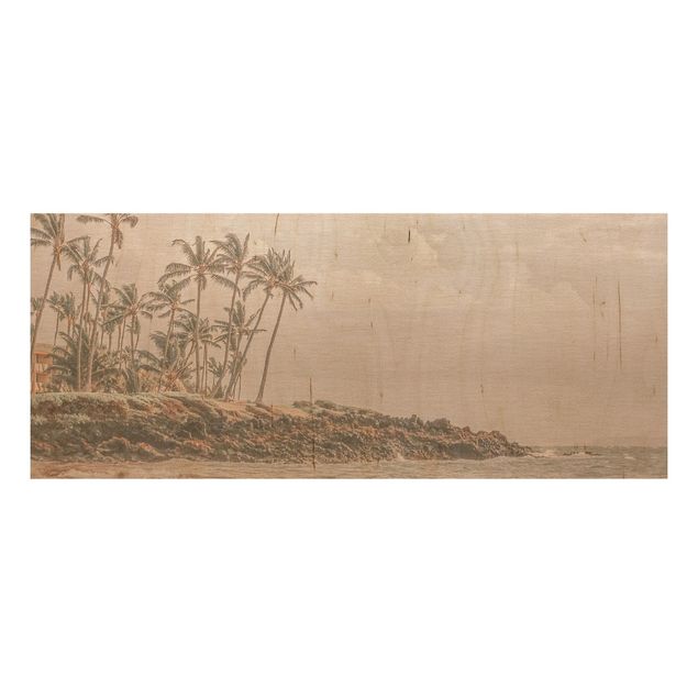 Stampa su legno - Aloha spiaggia alle Hawaii