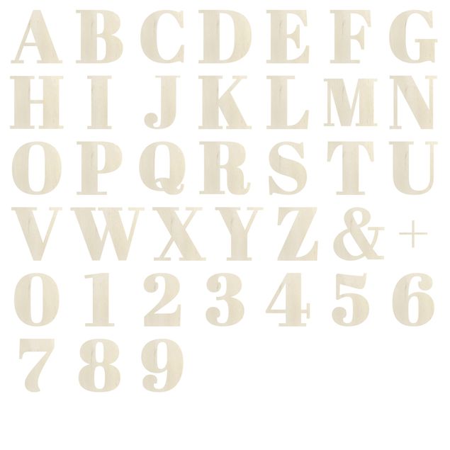 Decorazione da parete lettera in legno taglie M - XXL - Alfabeto con serif